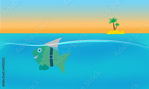 Fish as shark background