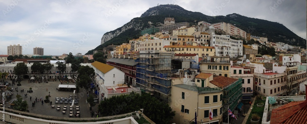 panoramic view of gibraltars town area
