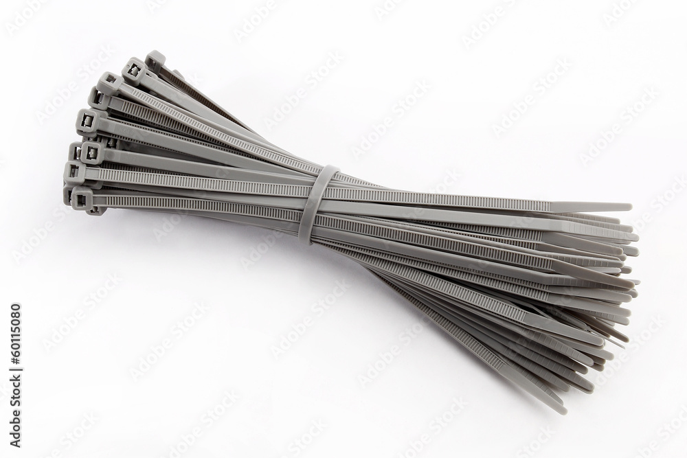 Kabelbinder grau Stock-Foto