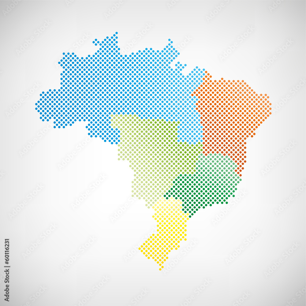 Brasilien Karte Regionen Punkte