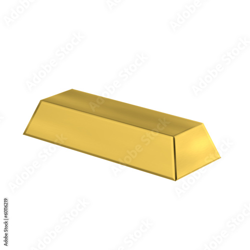 Gold bar isolated on white background