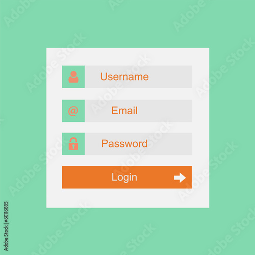 Vector login interface - username and password