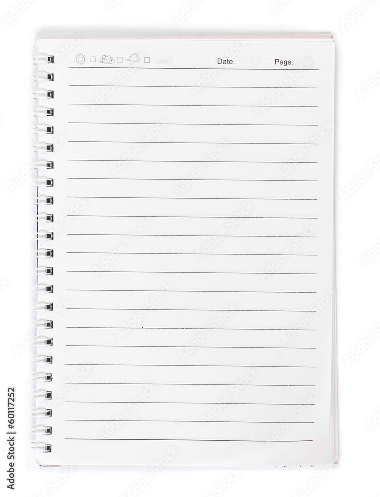 White Note Book Blank Page White Note Book Blank Page