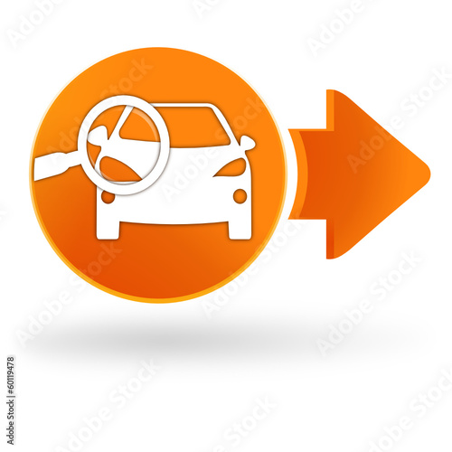 entretien auto sur symbole web orange