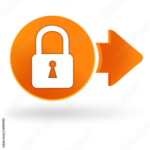 cadenas sur symbole web orange