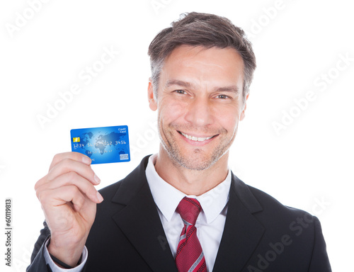 Businessman Holding Credit Card