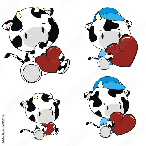 cow baby cartoon set photo