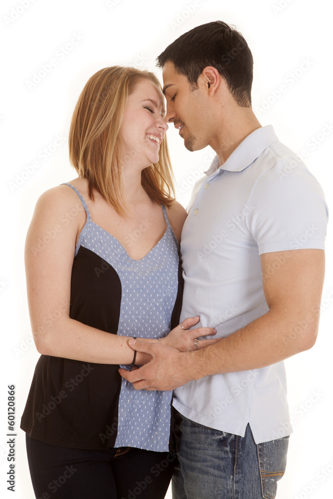 Naklejka premium Couple hands together facing smile