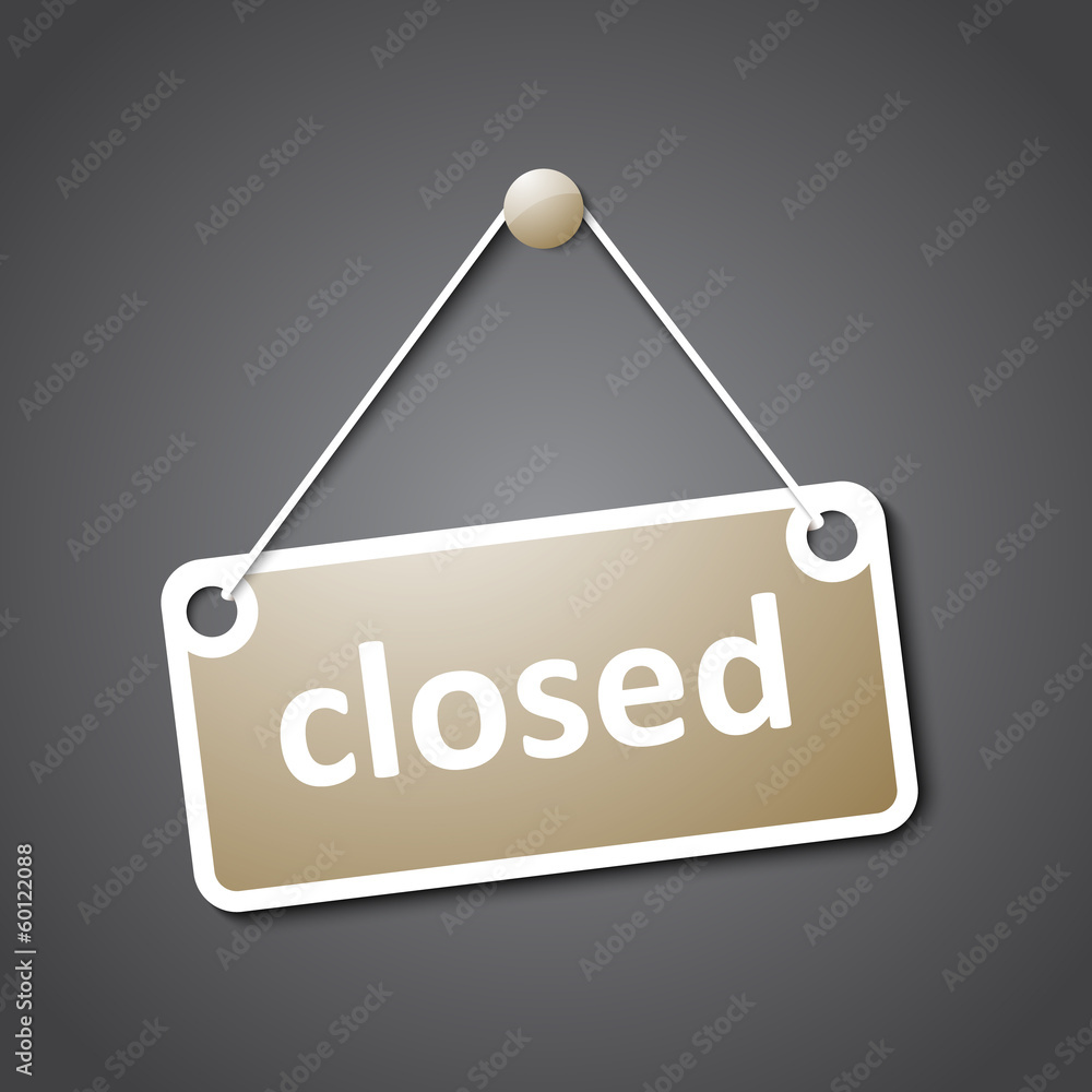 closed hanging sign closed hanging sign