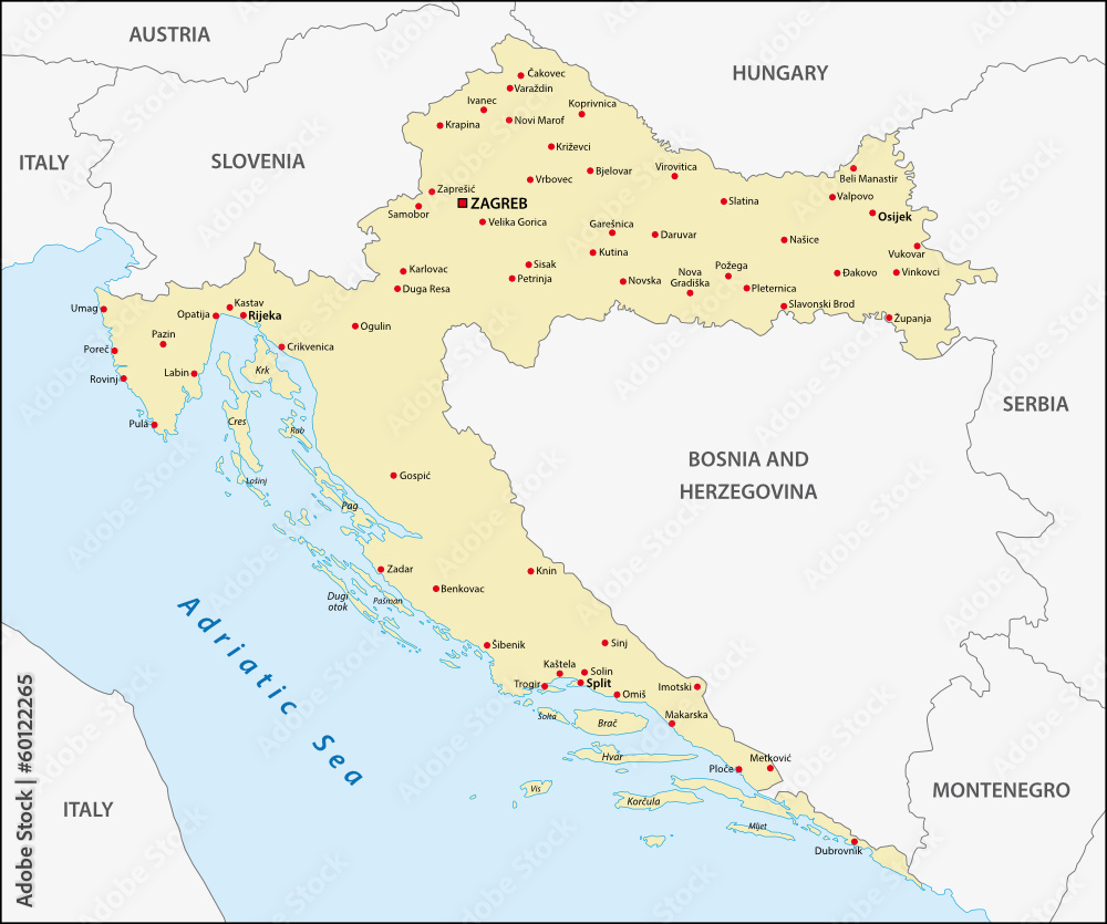Obraz premium croatia map