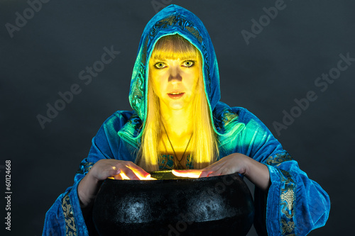 witch with cauldron photo