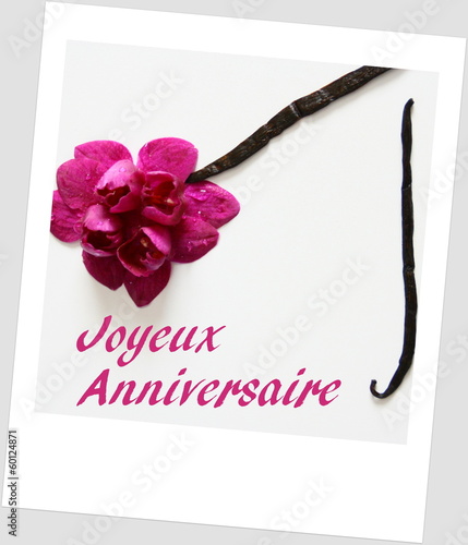Joyeux Anniversaire Orchidee Rose Stock Photo Adobe Stock Joyeux Anniversaire Orchidee Rose Stock Photo Adobe Stock