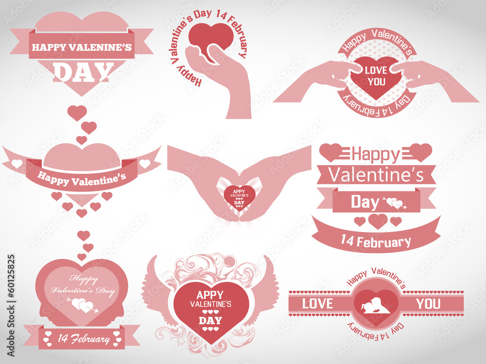 VALENTINE'S  DAY BADGES AND LABELS