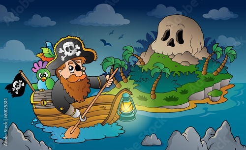 Theme with pirate skull island 3