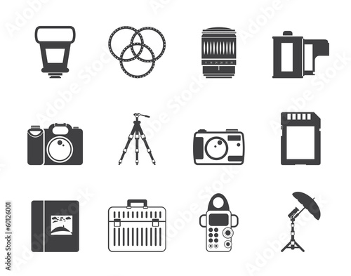 Silhouette Photography equipment icons