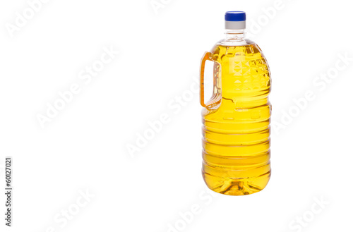 Vegetable cooking oil in a plastic container