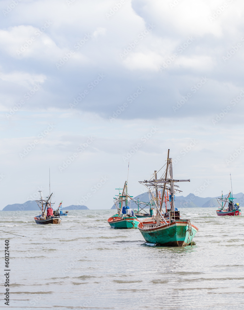 Small fishing boat at the coast