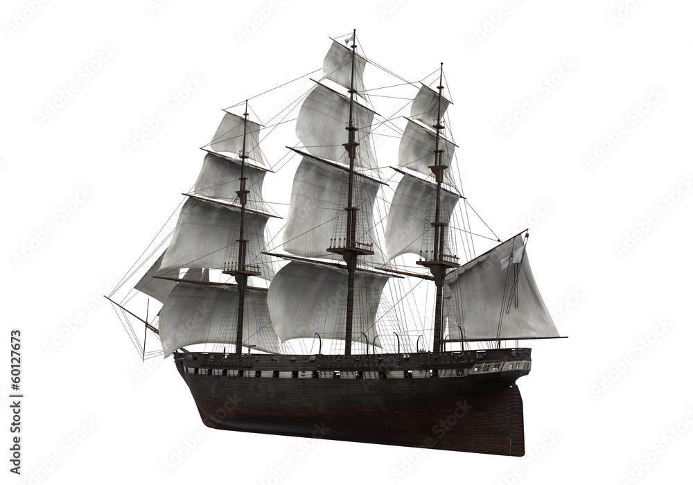 Fototapeta premium Sail Ship Isolated