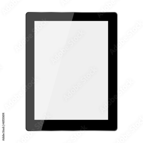 Computer tablet on white background