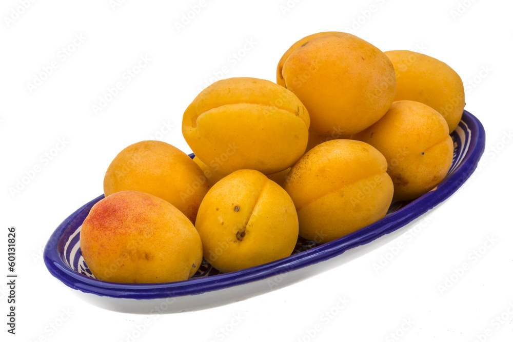 Yellow ripe apricots