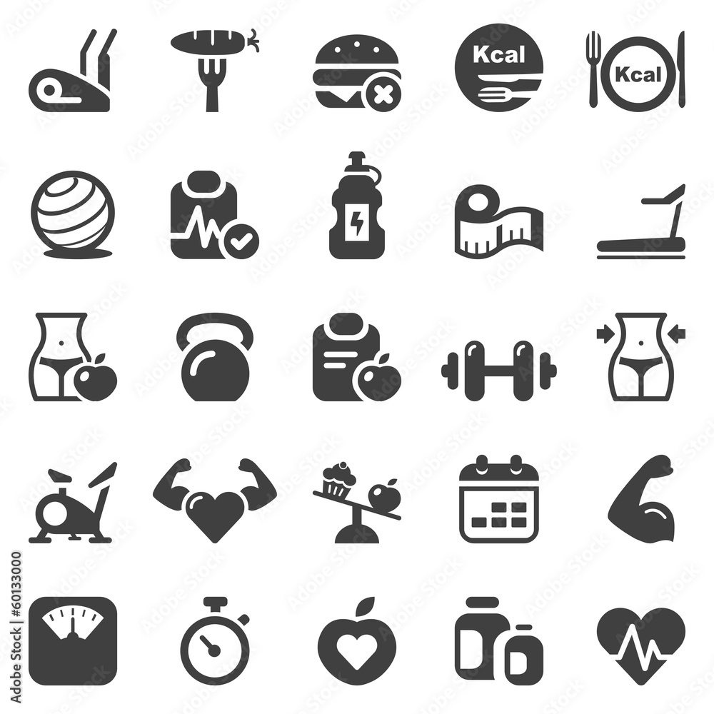 fitness & health iconset black fitness & health iconset black