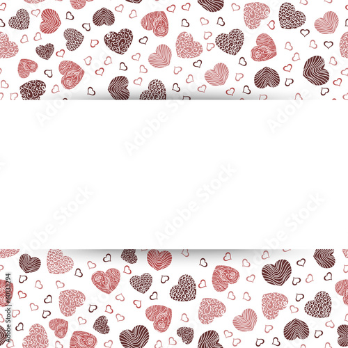 Background Valentine's Day with the paper in the middle