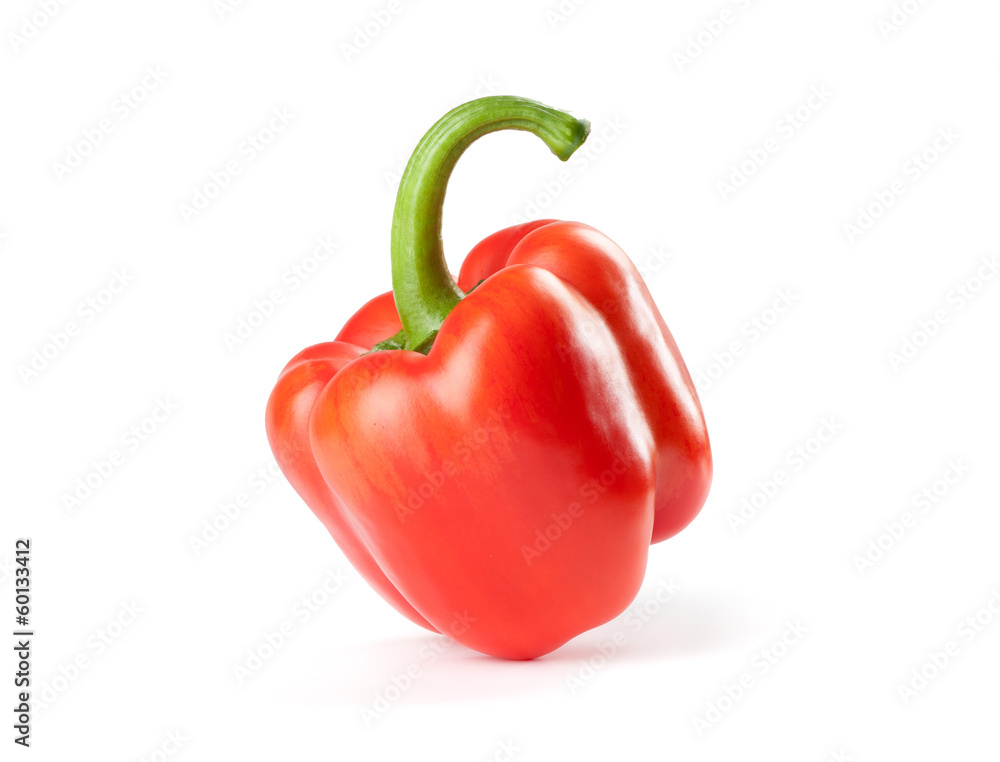 red pepper over white background