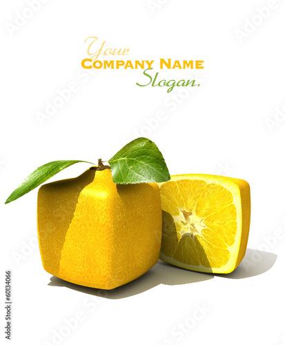 Cubic lemon close up