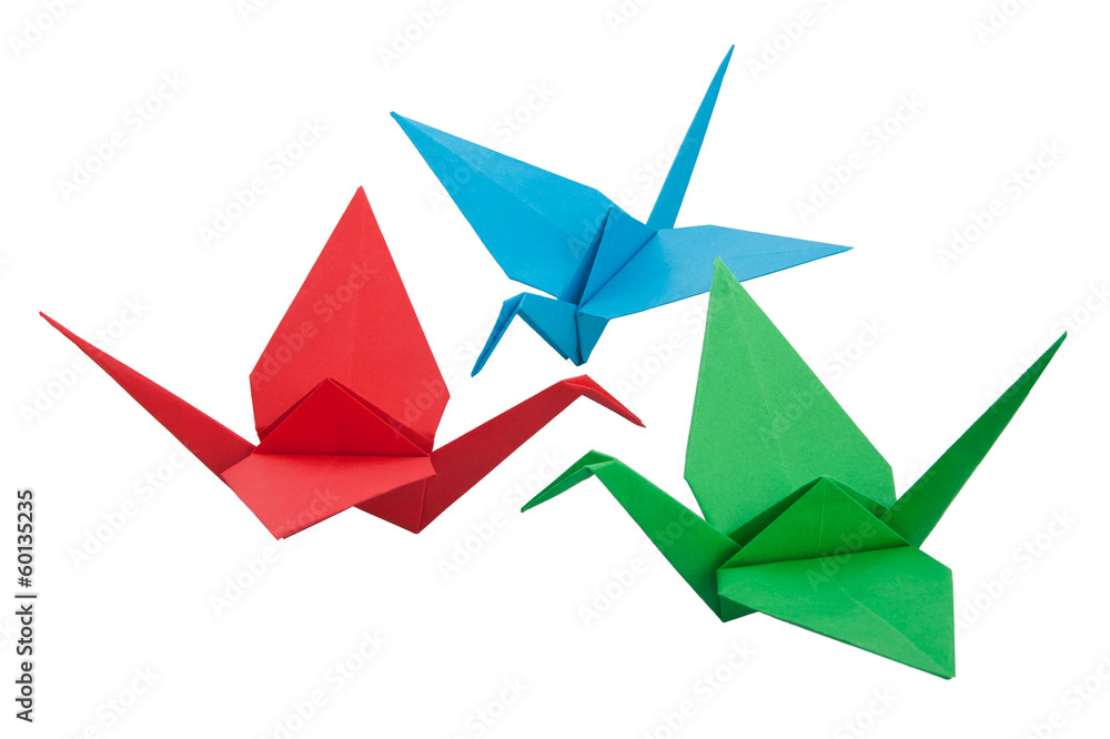 Fototapeta premium Three origami crane