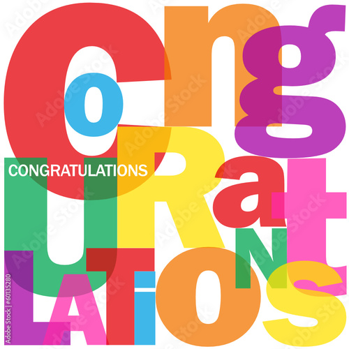 "CONGRATULATIONS" Letter Collage (card well done achievement)