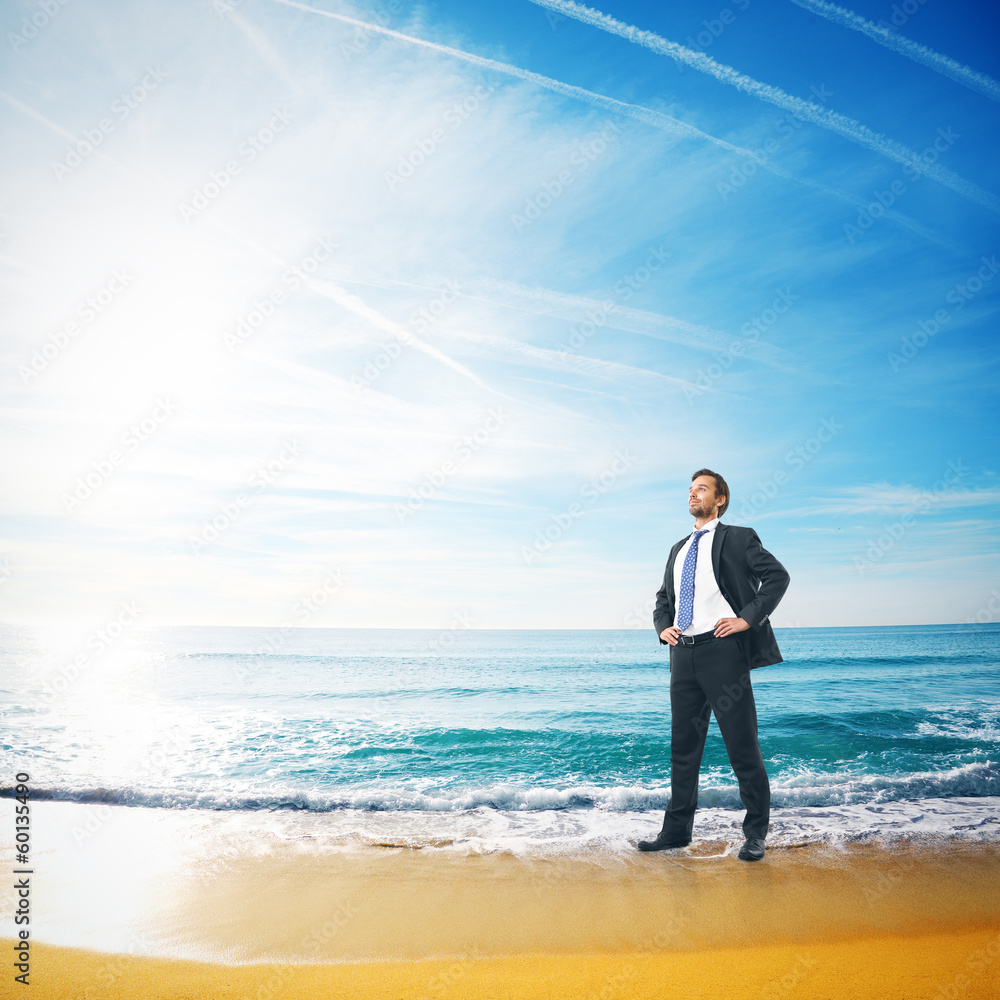 businessman on a beach