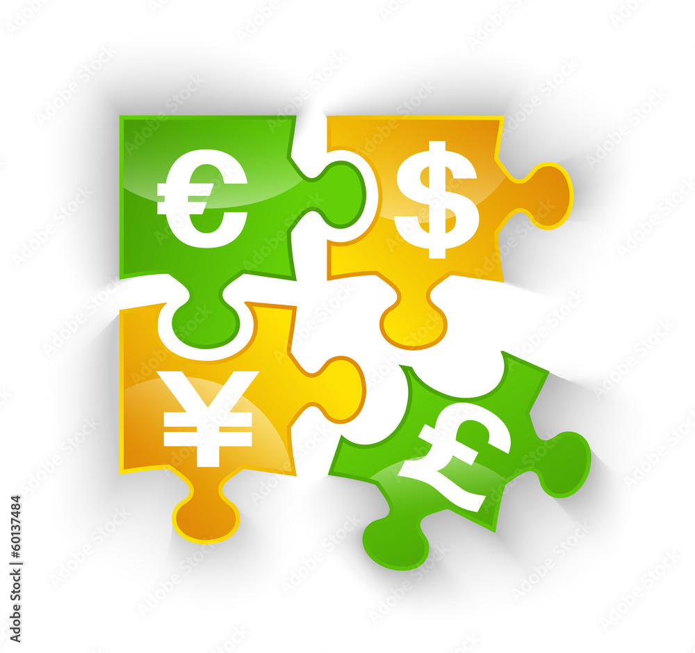 puzzle currency pieces with shadow isolated puzzle currency pieces with shadow isolated