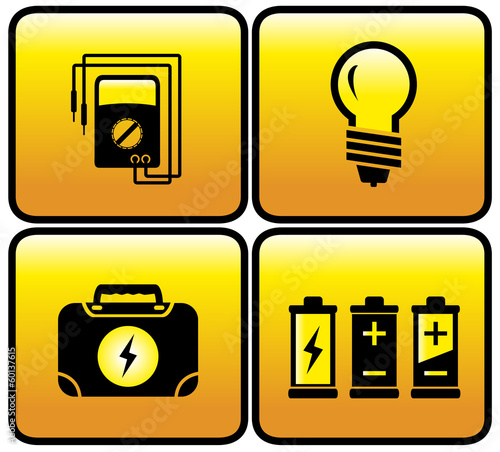 glossy electrical button set