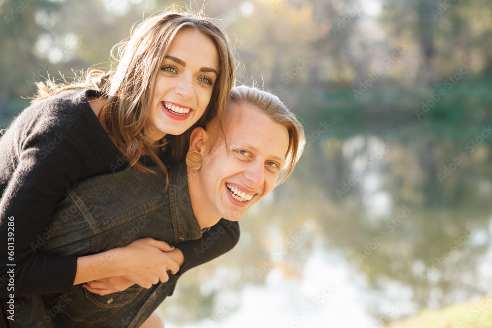 Fototapeta premium piggyback ride close-up