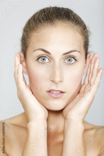 Woman in beauty style pose