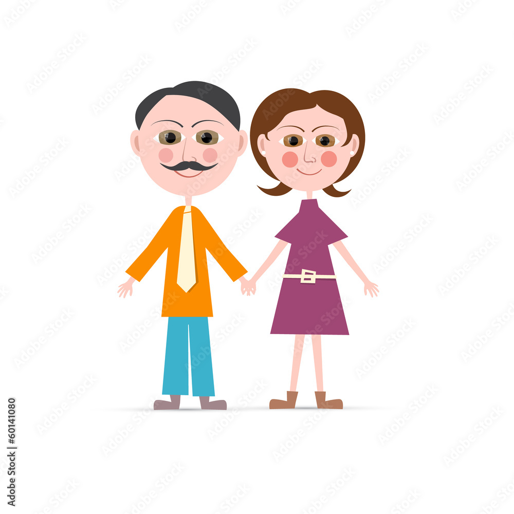 Father and Mother Vector Illustration