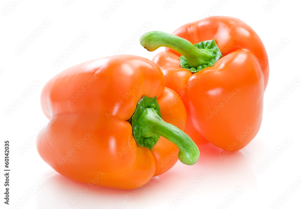 Ripe, juicy pepper isolated on white background. Ripe, juicy pepper isolated on white background.