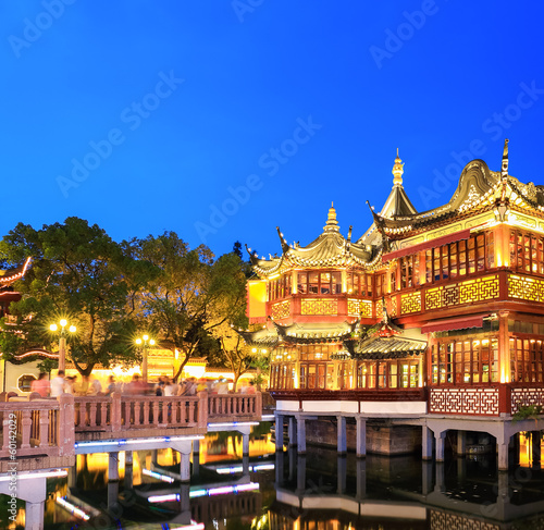 Canvas Print shanghai yuyuan garden at night