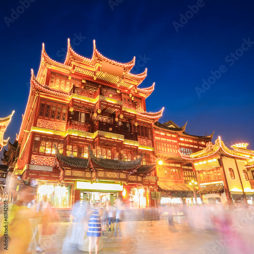 Photography shanghai yuyuan garden at night