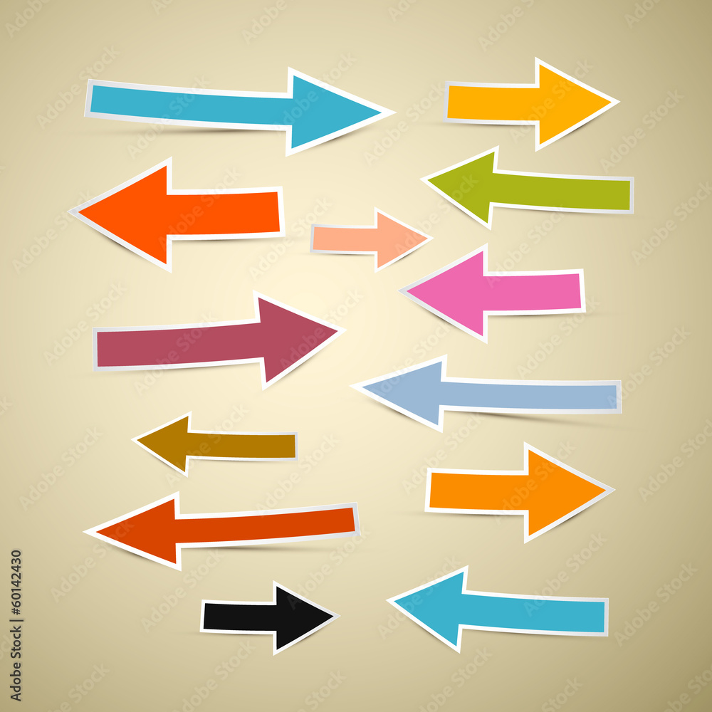 Paper Vector Retro Arrows on Old Background Paper Vector Retro Arrows on Old Background