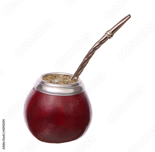 Mate in calabash isolated on white background