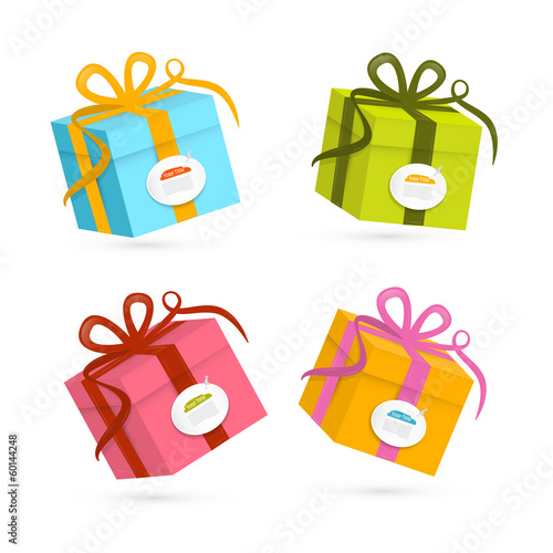 Vector Present Boxes Isolated on White Background