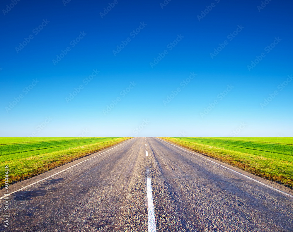 Road and sky. Beautiful summer landscape Road and sky. Beautiful summer landscape