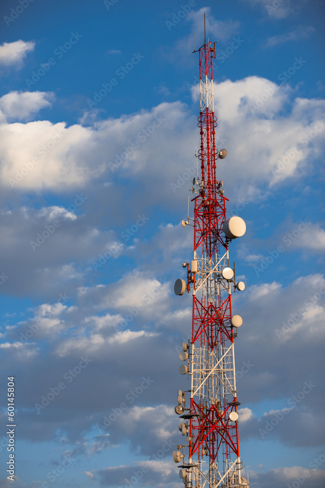 Large Communication tower against sky Large Communication tower against sky