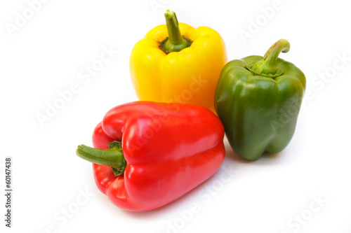 Peppers on white background.