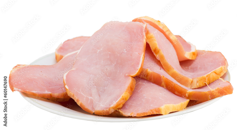 Meat slices on plate