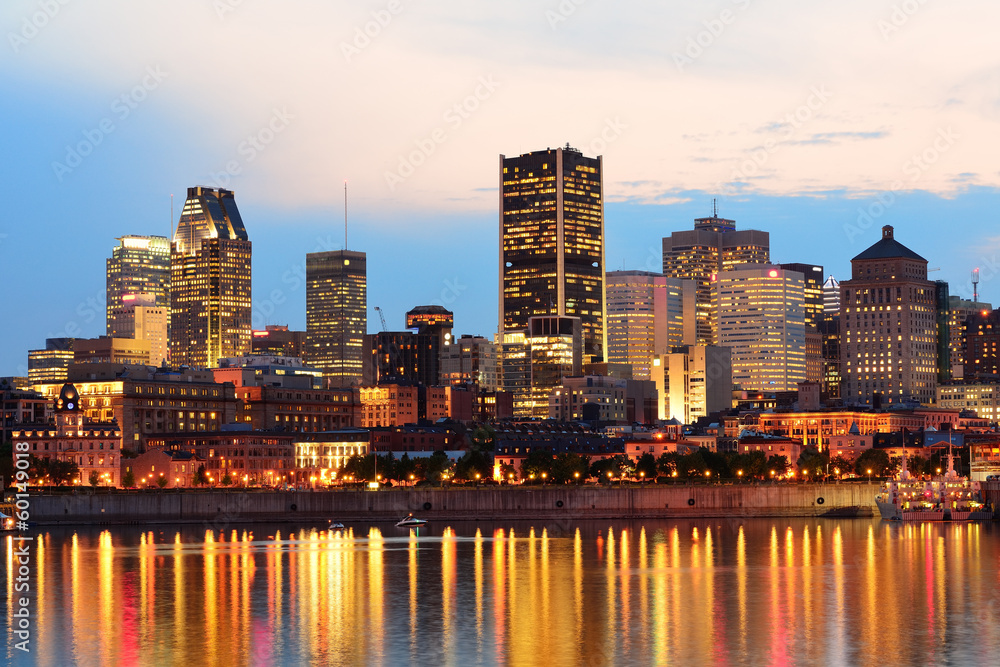 Montreal over river at sunset Montreal over river at sunset