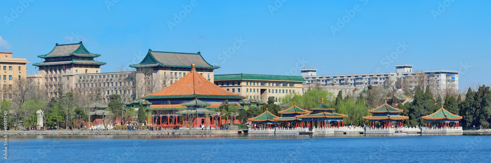 Beihai park panorama with historical architecture in Beijing Beihai park panorama with historical architecture in Beijing