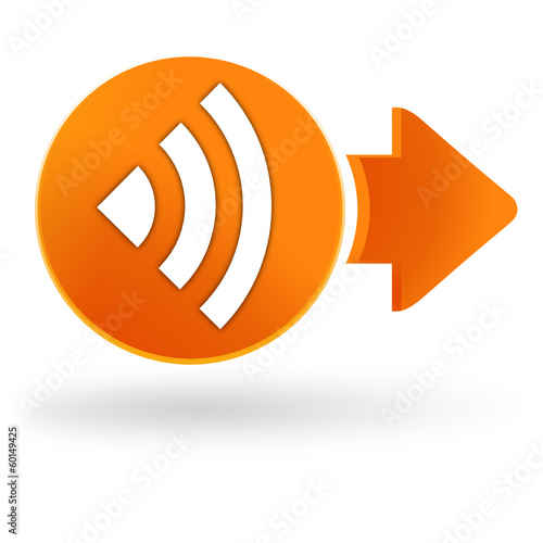ondes sur symbole web orange