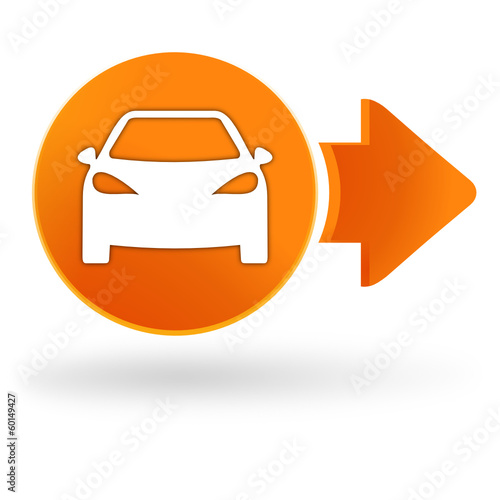 voiture sur symbole web orange